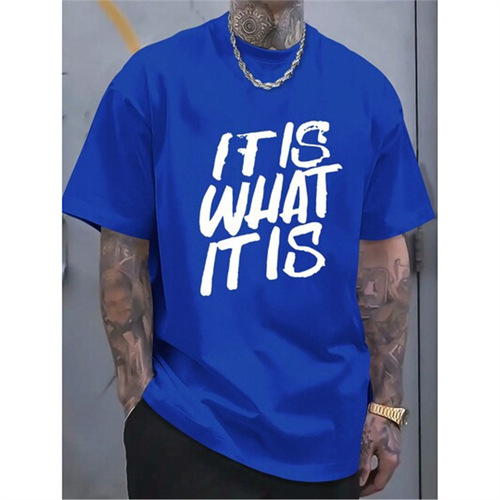 (220% Pure Cotton T-Shirt) Men's Summer Round Neck Short Sleeve