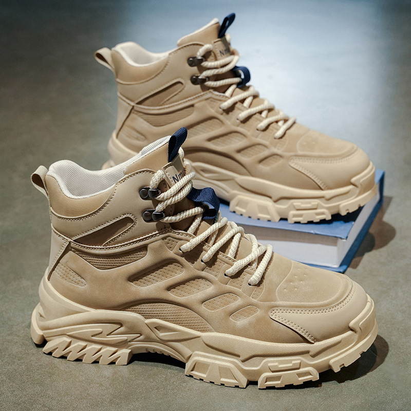 Zapatos masculinos de otoño, nuevos zapatos de alta ayuda, moda masculina, 100 zapatos de fondo grueso, botas deportivas y de ocio, botas de Martin