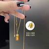 Fashionable necklace, small bar, chain for key bag , pendant, internet celebrity, light luxury style
