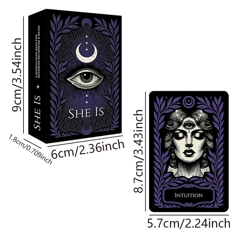 Cross-border new SHE IS Mindful Healing Board Game Card Deck 52 cards mindfulness meditation cards factory in stock