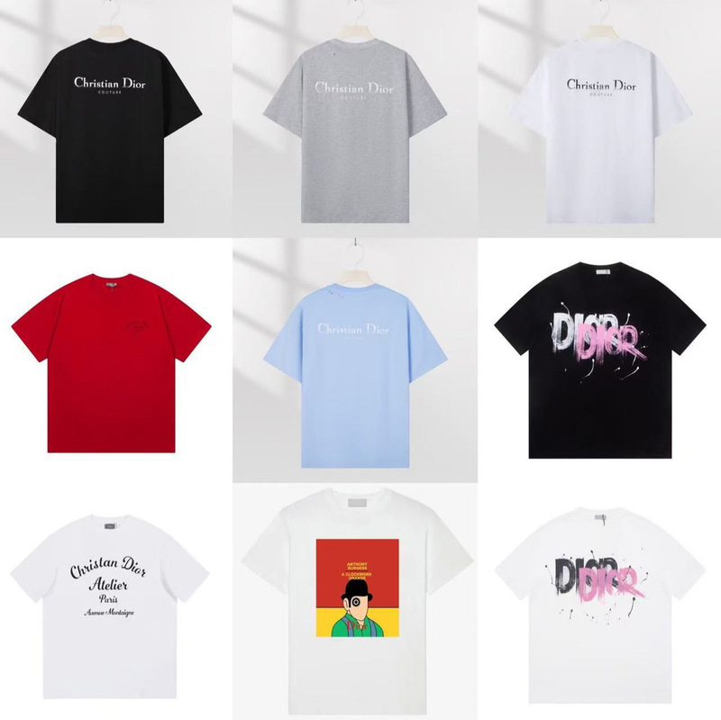 Cross-Border 26 European and American Trendy Brand Dijia New Short-Sleeve Unisex Round-Neck Loose Printed Pure Cotton T-Shirt Wholesale