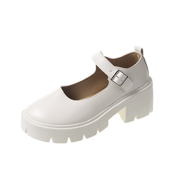 Mary Jane shoes platform English style heels
