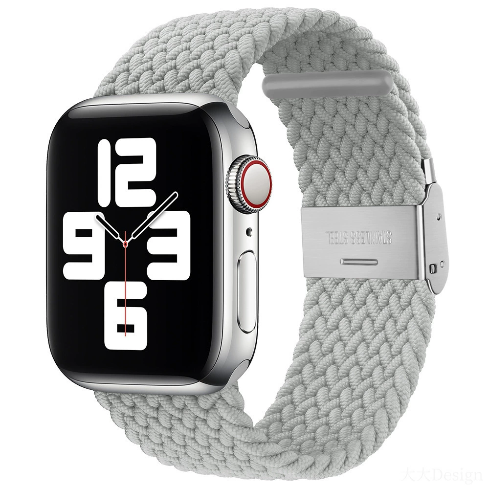 Совместимо с Apple Watch 5-6-7-8-9-10 поколения Snap-on нейлоновый плетёный ремешок iWatch S10 регулируемый браслет