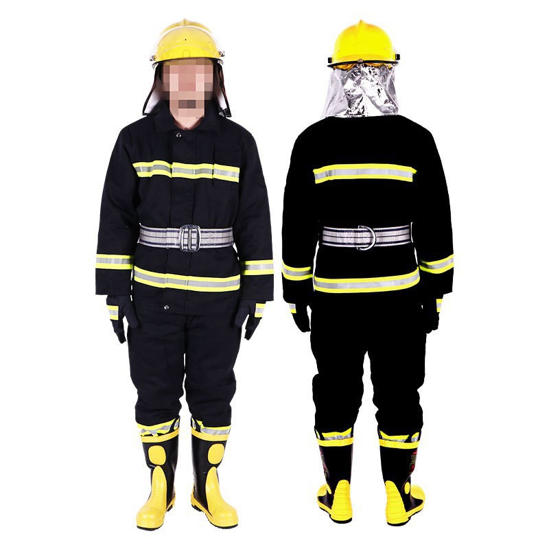 分体式藏青色02式消防服消防救援阻燃隔热灭火服带反光条训练服