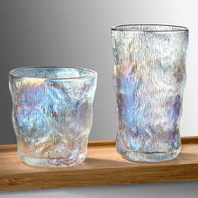日式冰川玻璃杯 ins风家用炫彩泡茶水杯创意茶杯果汁杯随手礼批发