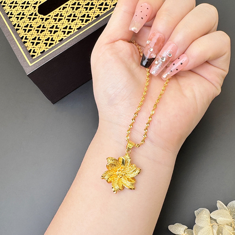 Vietnam Shajin lujo ligero verano nuevos productos de moda orquídea colgante accesorios de fábrica universal suministro directo de accesorios de cadena clavícula diy