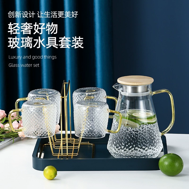 Glass teapot, cooled capacious set for commercial use for home use, wholesale