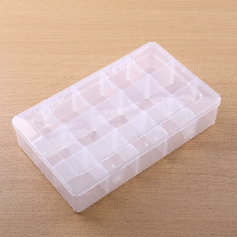 Большая утолщенная крышка видимая 15-ячеечная Съемная настольная коробка для хранения пластиковая отделочная коробка ящик для инструментов шкатулка для драгоценностей