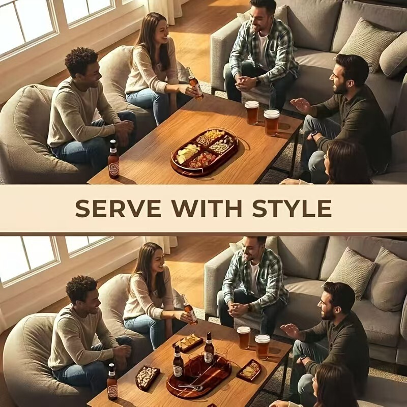 Solid Wood Cross-Border New Product Household Tray Party Fruit Plate Deli Tray with Handle Dining Party Wooden Snack Tray Solid Wood Cross-Border New Product Household Tray Party Fruit Plate Deli Tray with Handle Dining Party Wooden Snack Tray