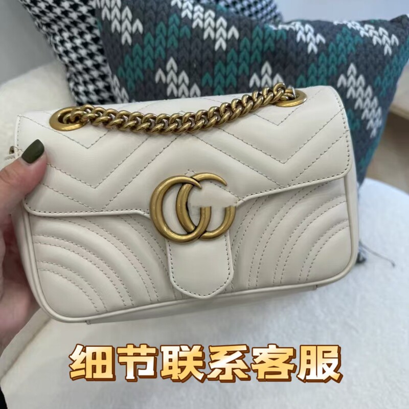 2023 New Double G Love Chain Women's Bag Shoulder Crossbody Marmont Mini Kuqi Wavy marmont Bag