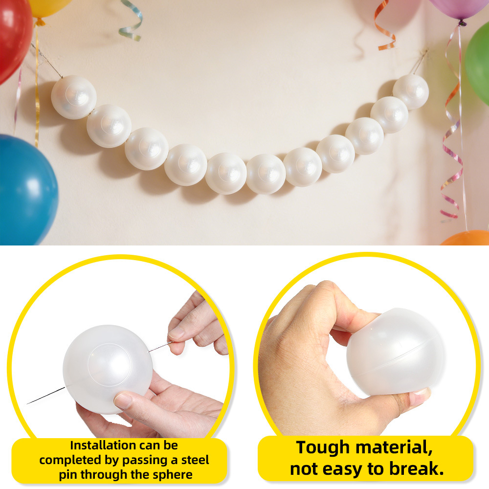 Simulación de gran perla colgante de boda decoración de fondo de pared DIY cuentas colgantes esferas blancas colgantes