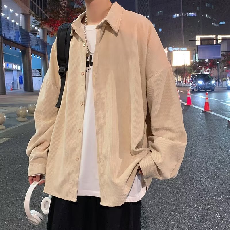 Corduroy Jacket Men's Ins Shirt Korean Style Trendyy Versatile Casual Loose Spring & Fall Long-Sleeved Shirt Men's Jacket Corduroy Jacket Men's Ins Shirt Korean Style Trendyy Versatile Casual Loose Spring & Fall Long-Sleeved Shirt Men's Jacket