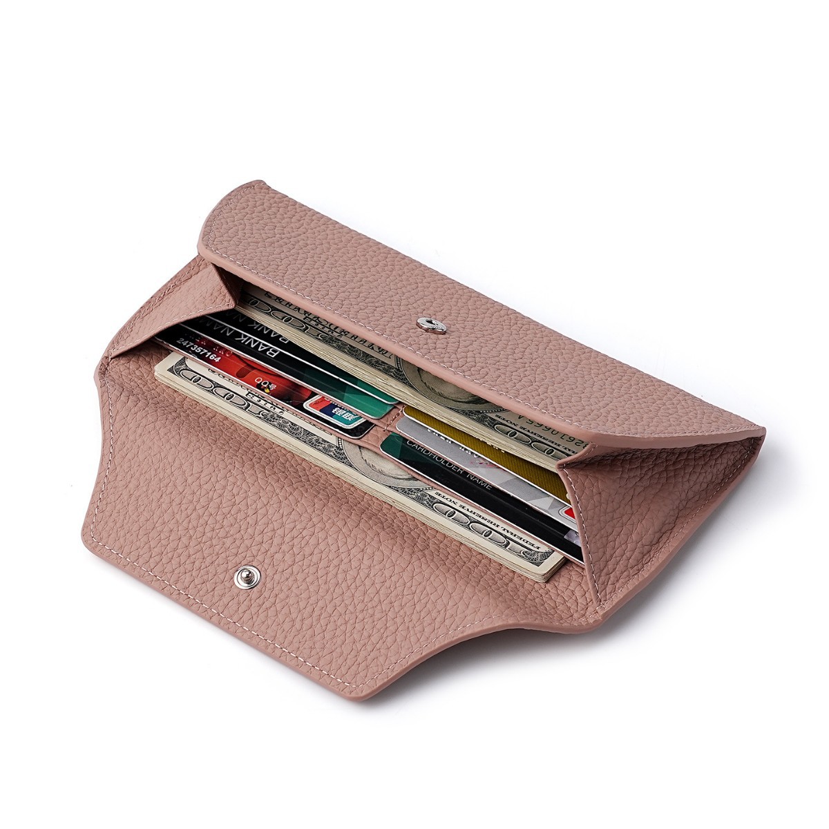 Women's Genuine Leather Long Wallet 2026 New Arrival Ultra-Thin Clutch Niche Design Elegant And High-End - Thumbnail 2