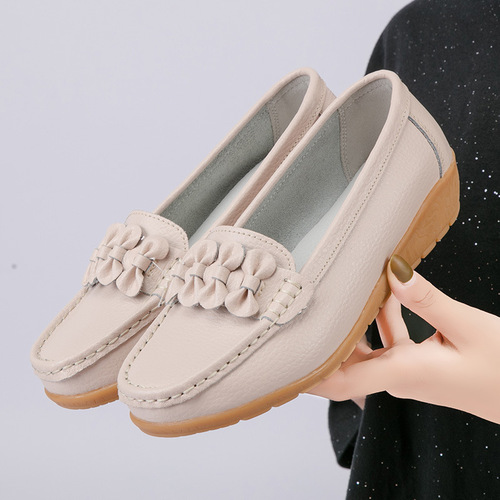 Spring and Autumn Versatile New Nurse Shoes Casual Flat Heel Women's Shoes Peas Shoes Mom Shoes Tendon Source Manufacturer Wholesale