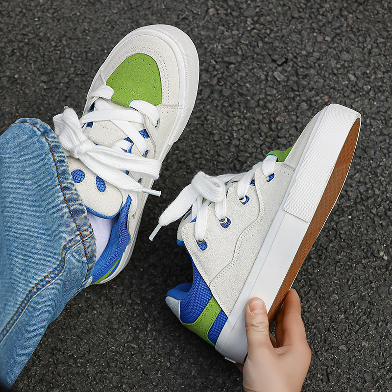 X200 Color Matching Retro Bread Shoes Non-slip Sneakers Men's Korean Style Trendy Shoes Four Seasons Couple's Casual Sneakers All-match