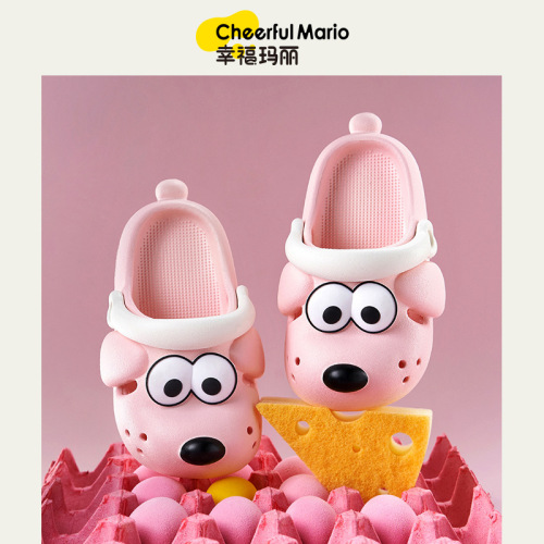 Happy Mary Children's Hole-toe Shoes Cartoon EVA Baby Slippers Home Soft Outer Wear Non-slip Girls' Slides