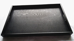 2F黑色超大號烤全羊木盤子 實木長方形托盤 酒店 SPA盤子