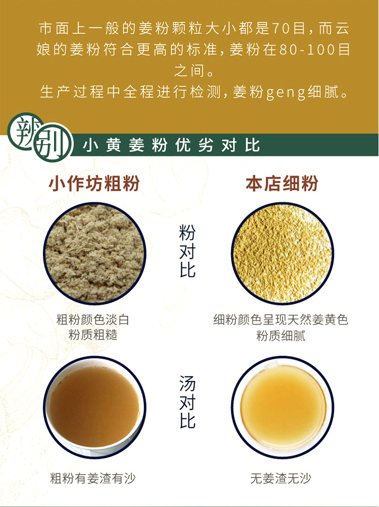 Organic Luoping Small Yellow Ginger Powder Gan Jiang 250g Bottle Warming Daily Drink in use