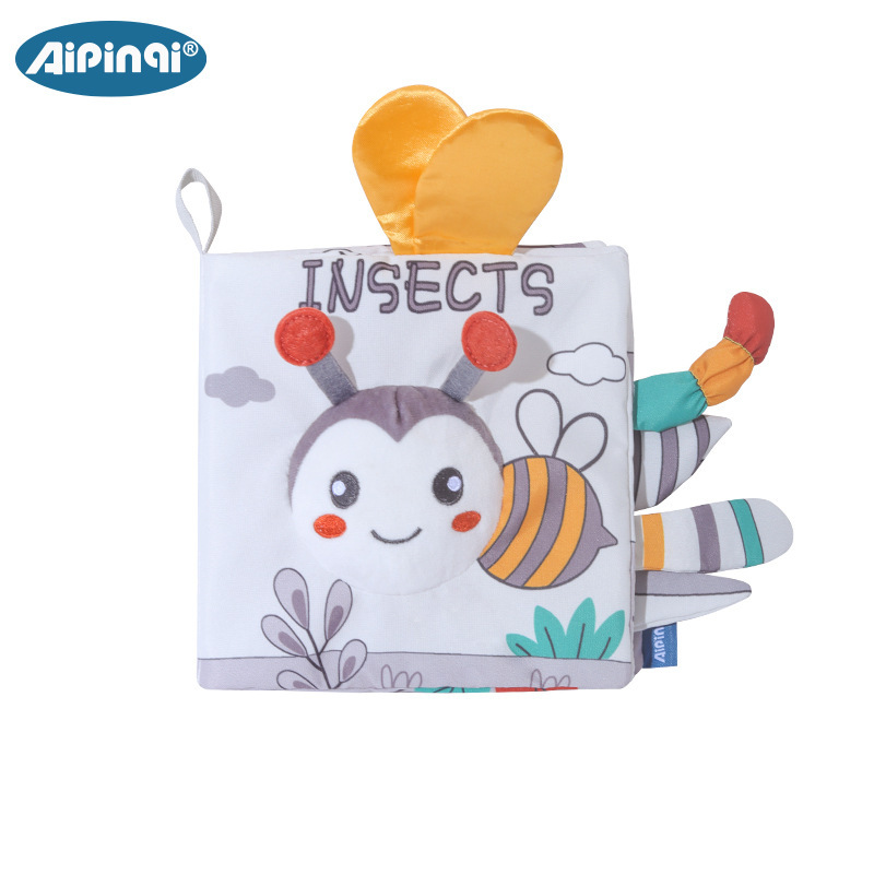Aipinqi nuevo bebé visual cola blanco y negro libro de tela Bebé a prueba de lágrimas de educación temprana estereoscópica libro cognitivo Juguetes