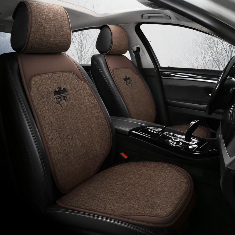 Cojín clásico del asiento del coche cojín del asiento del coche de cinco asientos Universal Lino cintura pequeña Four Seasons cojín del asiento cubierta de asiento de coche completo