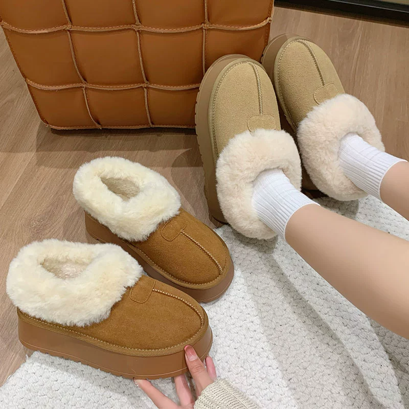 Снежные сапоги с толстым дном женский 2024 новый бархат утолщенный и теплый северо-восточный хлопок обувь меха