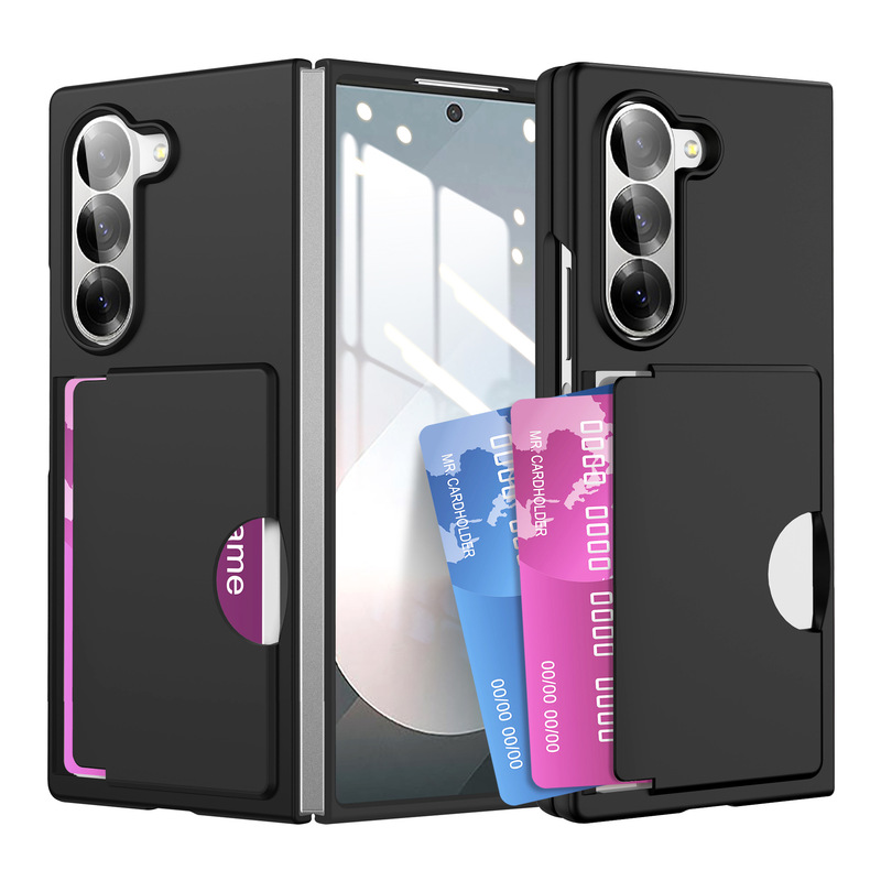 Cross-Border Applicable Samsung Zfold8Ultra Mobile Phone Case Transparent Card Holder Stand Zfold7/6 Frosted Protective Case