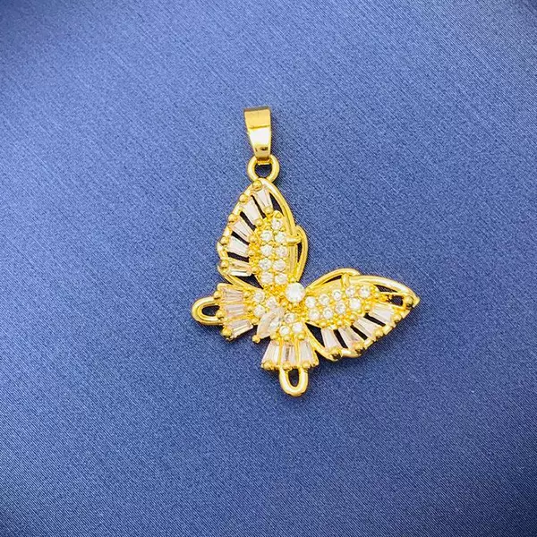 【027】 Hollow micro -inlaid butterfly*golden color