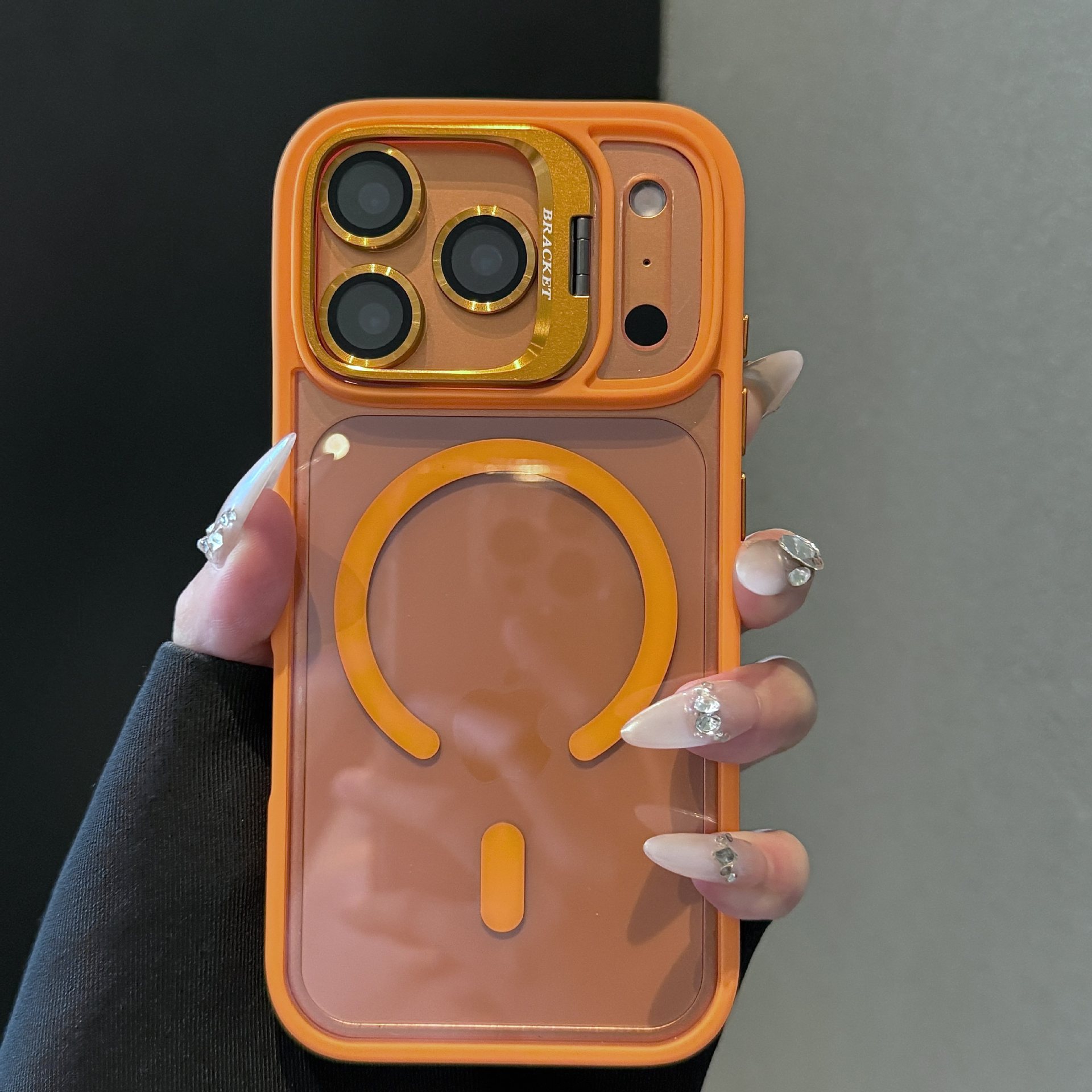 Funda con Soporte de Lente para iPhone 17 18 Pro Max Acrílico Transparente Mate Carga Magnética image 15
