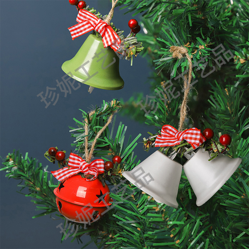 クリスマスツリーペンダント金属ラッパ鈴創意クリスマス鈴ペンダント休日家庭装飾鈴部品|undefined