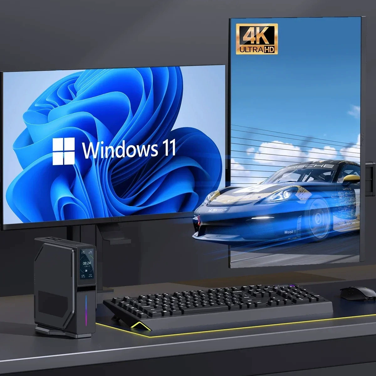 Новый мини-компьютер 12-го поколения Twin Lake N150, Win11, двойной сетевой порт, DDR4, для офиса и дома