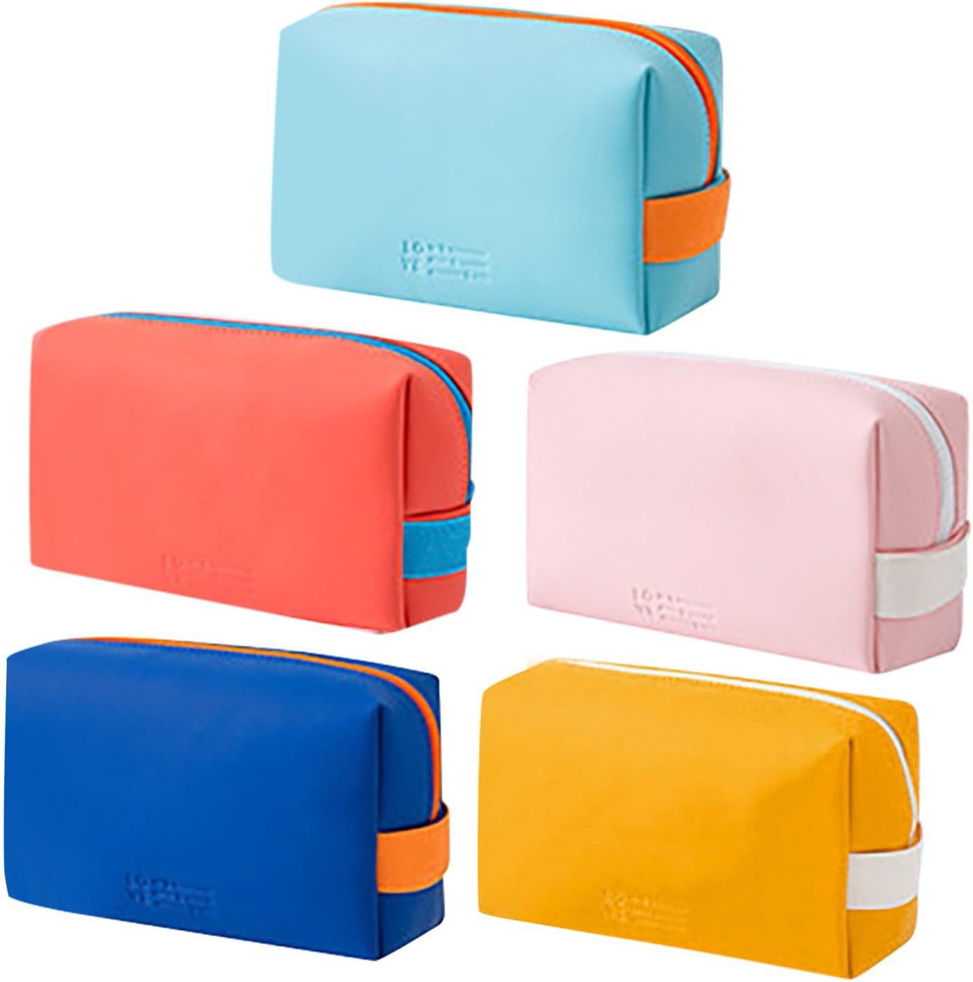 Bolsa de cosméticos de PU estilo coreano con LOGO personalizado, bolsa de aseo de mano estilo ins para mujer, bolsa de almacenamiento impermeable, bolsa de cosméticos portátil