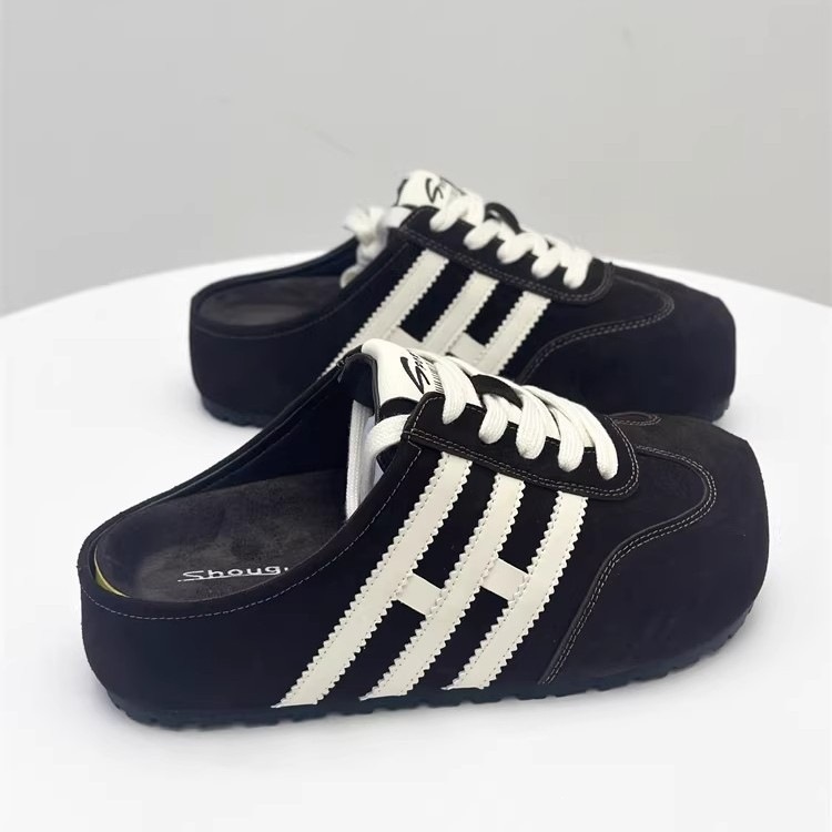 Zapatos de mujer Bocken Perezoso con un pedazo 2026 zapatillas de cabeza de bolsa de caqui de camisa universal zapatillas de mujer image 5