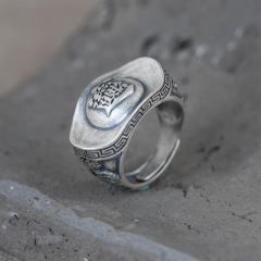 復古納財進寶戒指原創設計開口元寶中國風指環個性男女潮流百搭戒