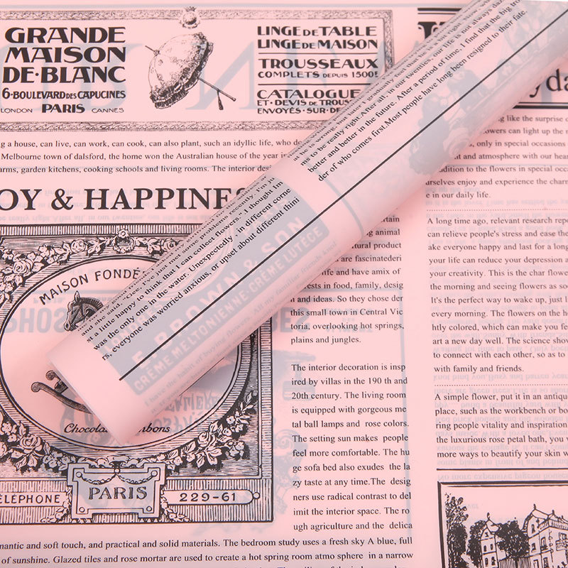 Fabricante spot al por mayor nuevo papel de embalaje de flores impermeable estilo europeo inglés coreano floristería ramo materiales de embalaje