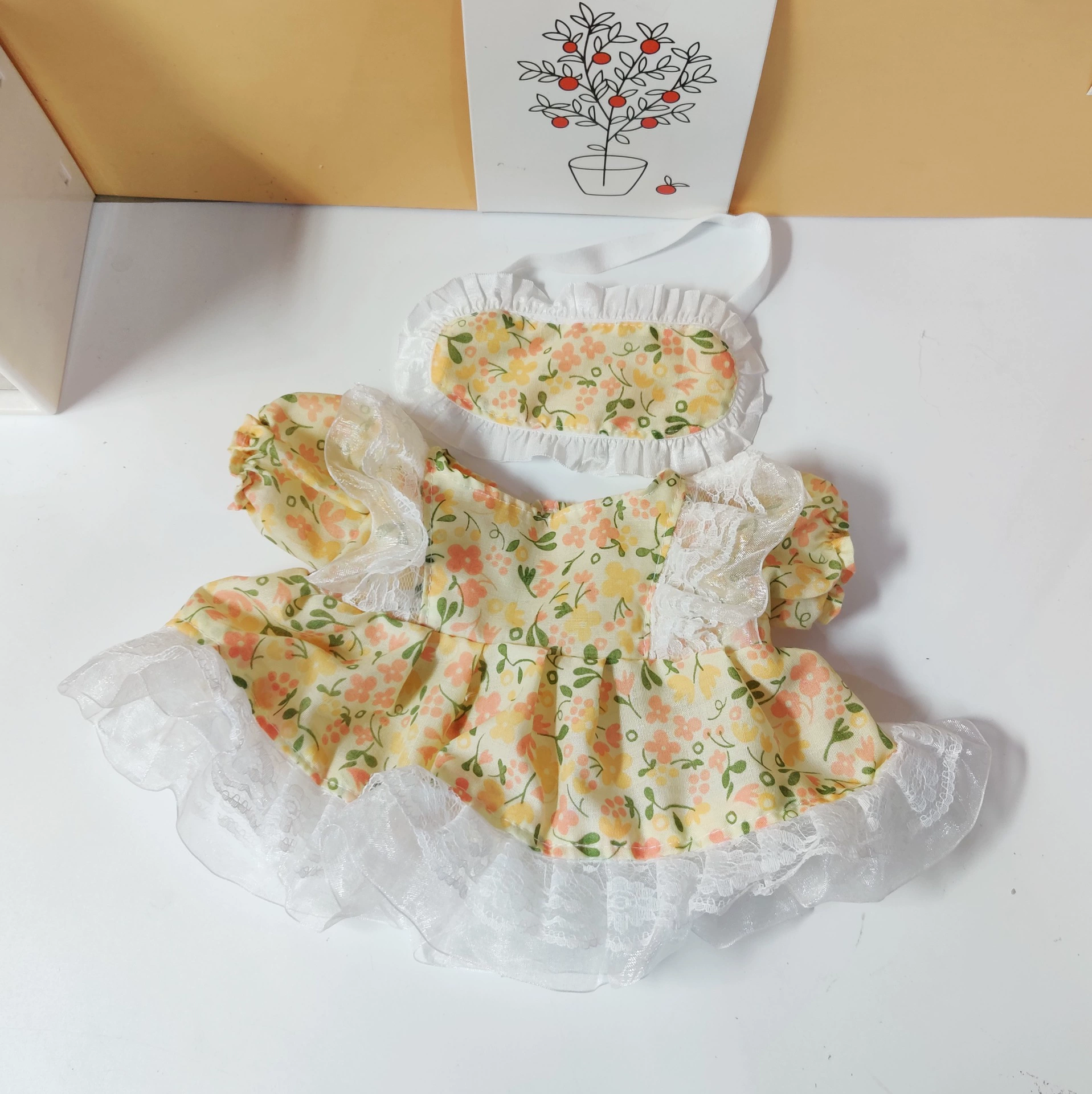 Кукла, платье, юбка, 30 см, с маленькими мишками, детская одежда