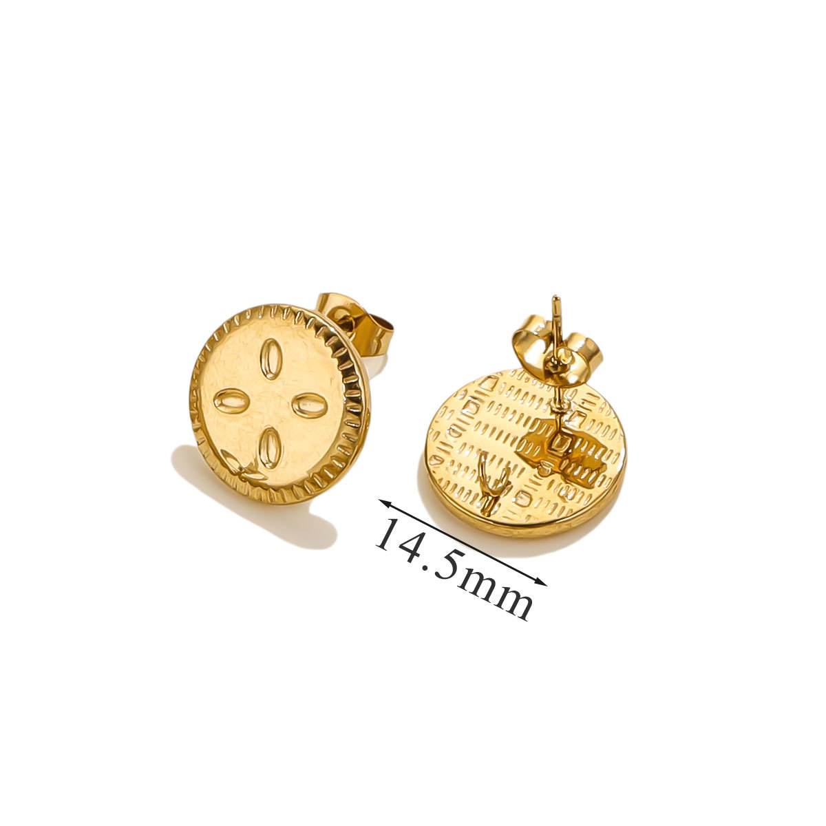 Acero inoxidable chapado en oro 14K nicho accesorios de orejetos de moda con anillo abierto de moda simple DIY orejetos al por mayor