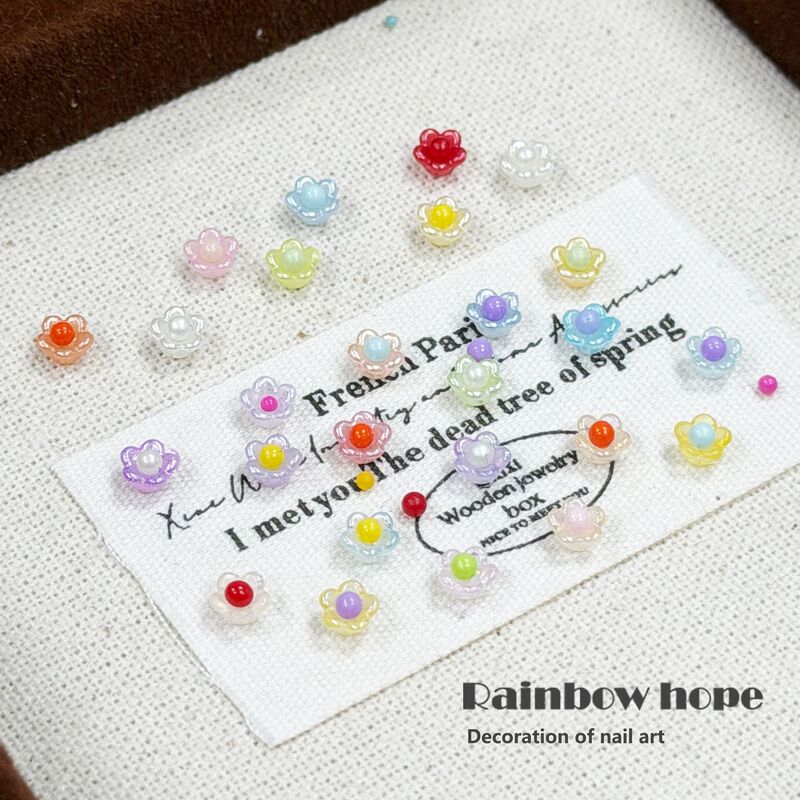 Sweet Spring Colorful Hollow Flower Nail Art Decorations Cute Style DIY Handmade Nail Material Kit