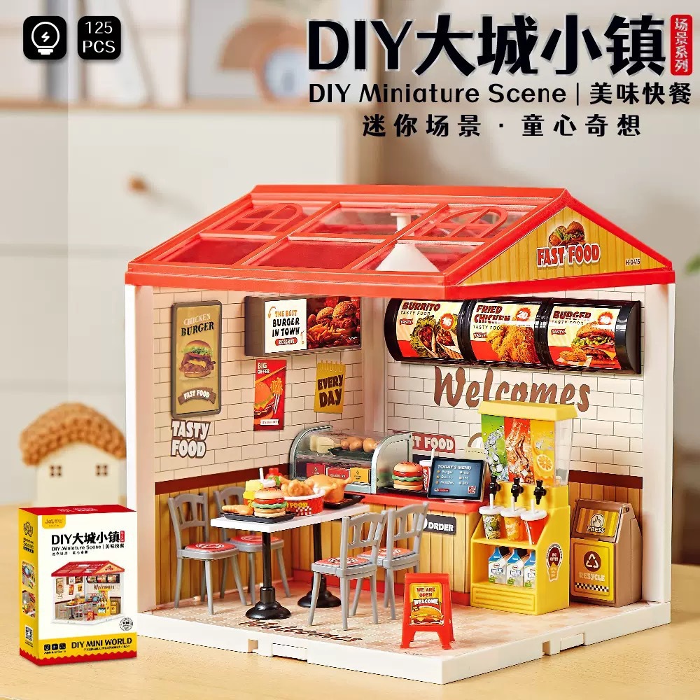 Puzzle de miniatura de la ciudad de Ayutthaya hecha a mano DIY luz cabaña juguetes para niños modelo de ladrillo regalo