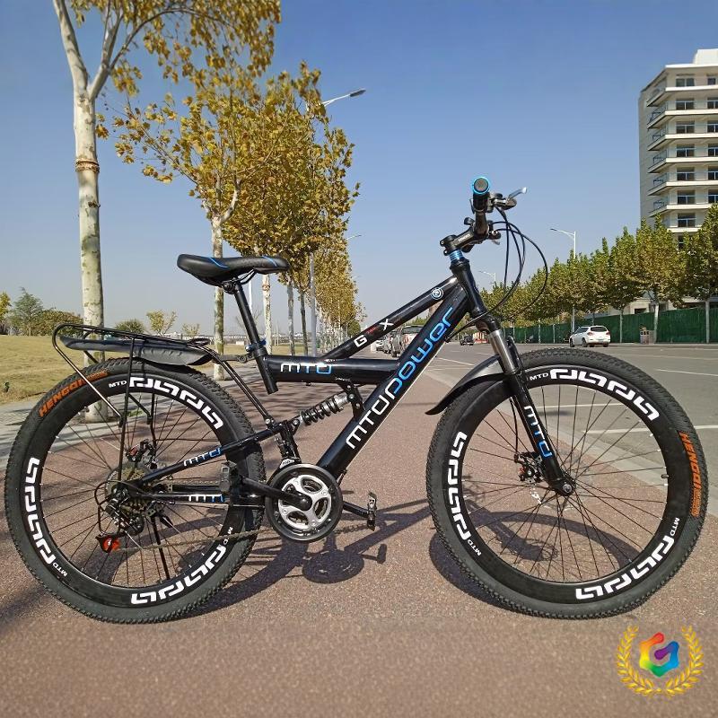 ✅ Front and Rear Dual Shock Absorbers Mountain Bike with Rear Seat That Can Carry People, Mountain Bike 26inch 24inch with Variable Speed for Men and Women