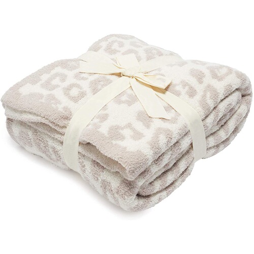 Imitation cashmere summer blanket sofa blanket towel blanket half velvet knitted leopard print blanket plus velvet woven blanket throw blanket