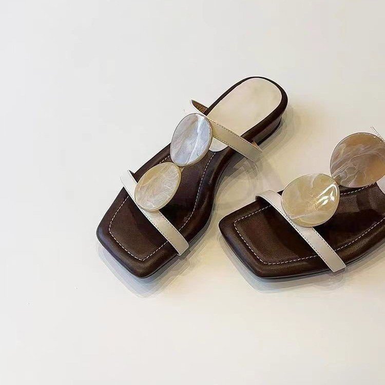 Sheepskin Version ~ New Style Square-Toe Open-Toe Sandals for Women, Retro Bohemian Style Flats Slippers