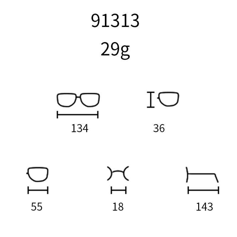 91313 nueva moda gafas de luz marco de metal medio marco gafas marco anti-azul gafas de luz con gafas de miopía para hombres