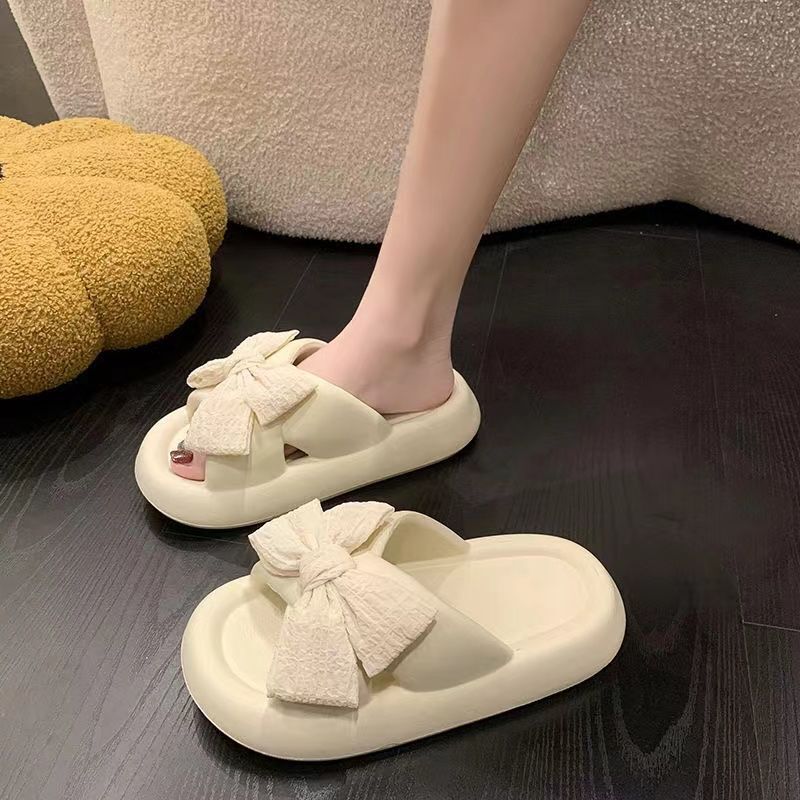 Bowknot Trendy Slippers for Women, New Summer Style, Fashionable and Cute, Suitable for Outdoor and Indoor Use, Thick-Soled, Non-Slip, Thick-Soled for Women Bowknot Trendy Slippers for Women, New Summer Style, Fashionable and Cute, Suitable for Outdoor and Indoor Use, Thick-Soled, Non-Slip, Thick-Soled for Women