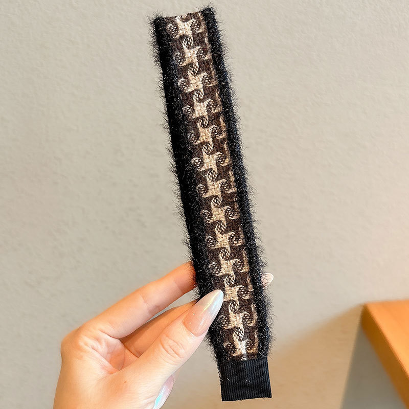 Flor triturada de punto banda de cabello fijación francesa velcro pegatinas para el cabello mujeres no comprimen el cabello lavar la cara banda de cabello tocado