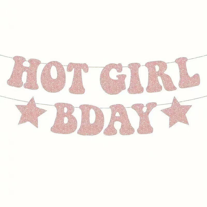 HOT GIRL BABY ジェンダーリビリンググリッターパウダーフラッグパーティーシーン装飾フラワーフラワーバナー工場|undefined