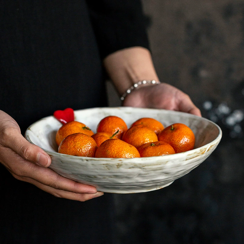 9inch Керамический поднос для чая в форме сердца. Креативный бытовой сервировочный поднос для закусок, поднос для фруктовой тарелки, блюдо для чайной церемонии с фруктами и орехами.