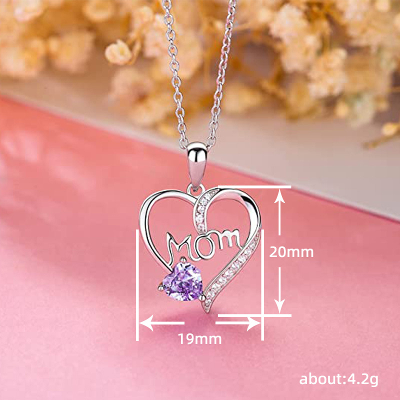 8g Weight Zircon Inlay Material Simple Style Shiny Letter Heart Shape Copper Inlay Zircon Pendant Necklace