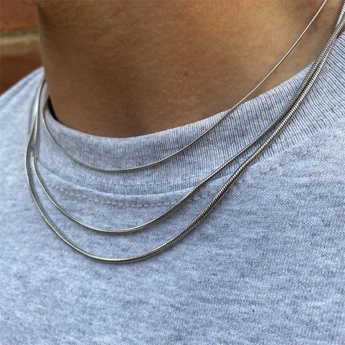emanco titanium steel round snake chain long stainless steel necklace female simple couple snake bone chain European and American cross-border clavicle chain