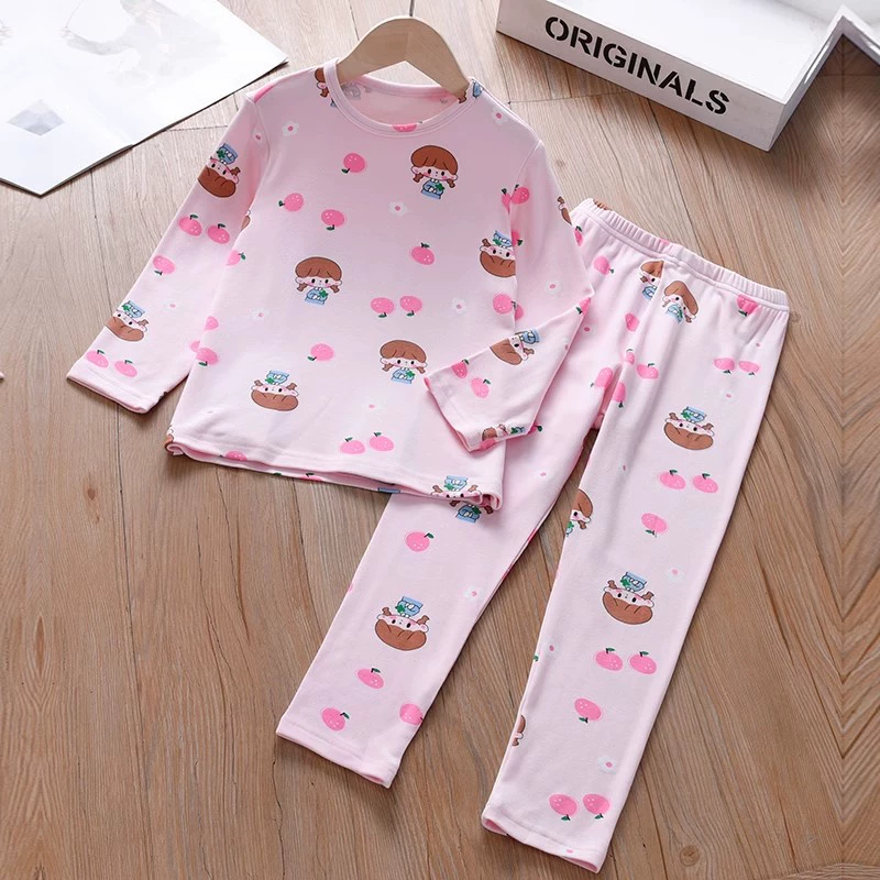 Pijama, термобелье, детский длинный рукав, рукава, набор, корейский стиль, оверсайз