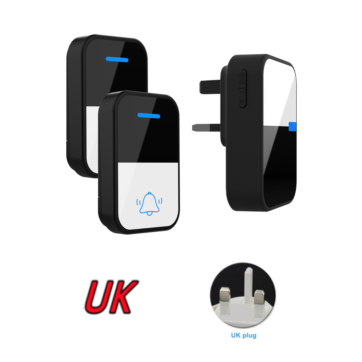 [Battery] remota pared penetrable inalámbrica timbre electrónico de cuatro niveles de alto volumen de llamada recordador CR2032